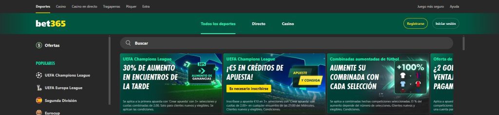 Registrarse en bet365 paso 1