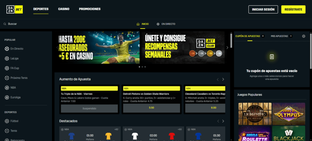 daznbet como resgistrarse paso 1